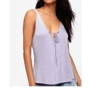 Free People Scarlett Tank Top In Lilac Runs Big Stretchy Soft SZ XS Ribbed Knit